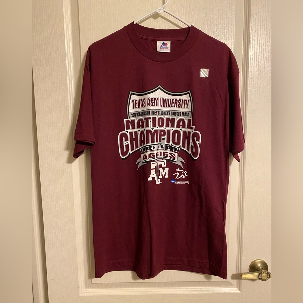 Tee Shirt Short Sleeve Texas A&M MAROON AND WHITE Size L